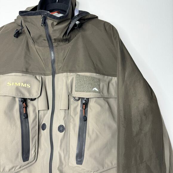 Simms G4 Pro Goretex Fly Fishing Wading Jacket Hooded Dark Green Size Large - Picture 2 of 14